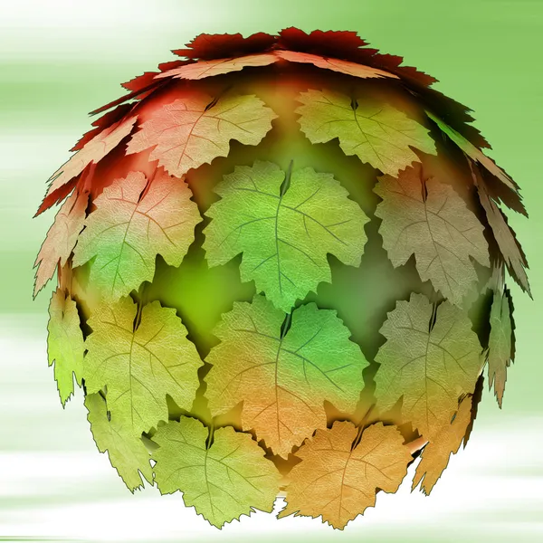 Abstract maple treetop sphere autumn blur background illustration — Stock Photo, Image