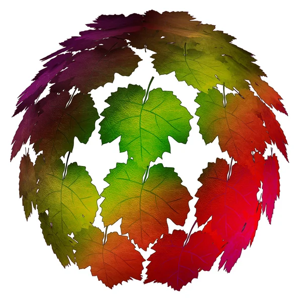 Geïsoleerde abstracte kleurrijke esdoorn treetop vorm concept illustratie — Stockfoto