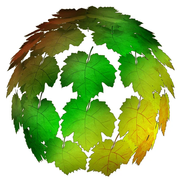 Isolated maple treetop shape colorful concept illustration — Stock Photo, Image