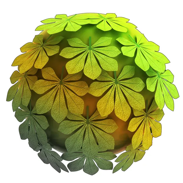 孤立抽象板栗树梢球体秋季概念图 — 图库照片