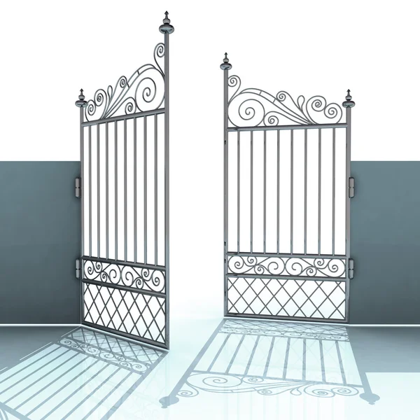 Open metal steel baroque fence illustration — Stock Photo, Image