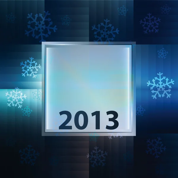 Sneeuwvlok blauwe achtergrond met vierkante frame vector — Stockvector