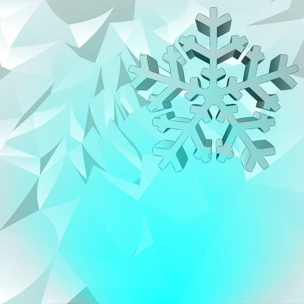 Plantilla de estructura de montaña azul con vector de concepto de tarjeta de copo de nieve — Vector de stock