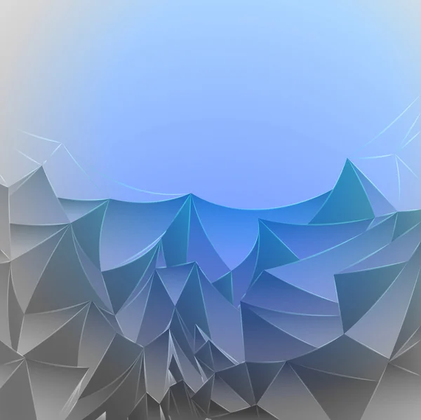 Modello vettoriale di carta di montagna blu magico tridimensionale — Vettoriale Stock