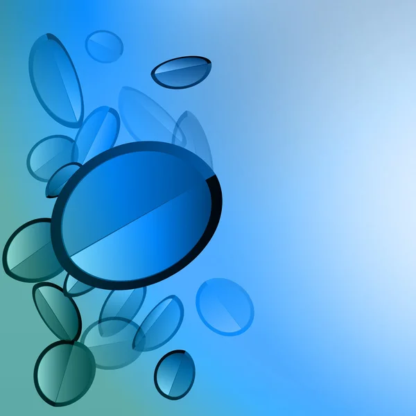 Elliptic shape cluster blue vector background — Stock Vector