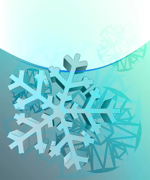 Plantilla de tarjeta azul con copos de nieve y espacio en blanco hasta vector — Vector de stock