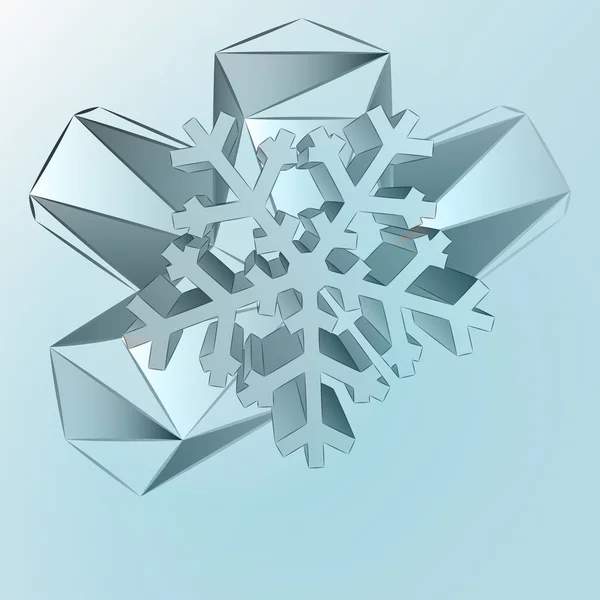 Abstrakte Dreieck-Komposition mit Schneeflockenvektorschablone — Stockvektor