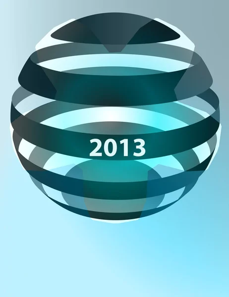 Gestreifte Winter kugelförmige Form Vektor Neujahr Vorlage — Stockvektor