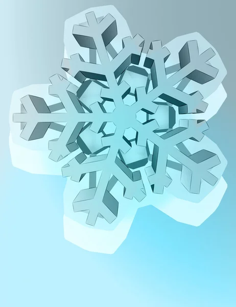 Abstract pentagonal winter snowflake star vector template — Stock Vector