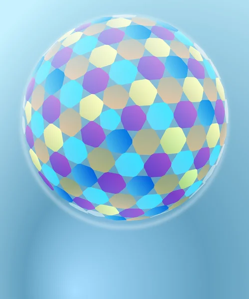 Modello esagonale disco sfera geometria decorazione carta vettoriale — Vettoriale Stock