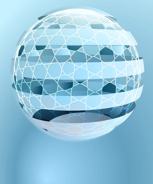 Modello vettoriale di carta decorativa a strisce sferiche geometriche — Vettoriale Stock