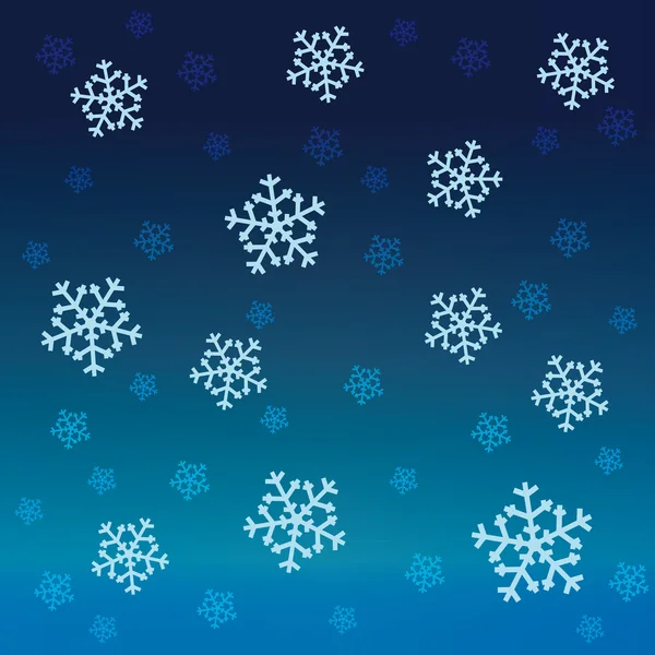 グラデーションの青い雪落下ベクトル パターン — ストックベクタ
