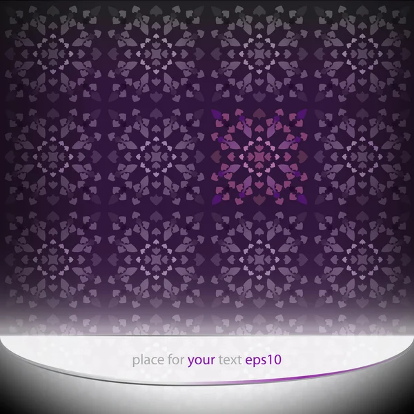 装飾的な紫の点灯パターンの動機の背景テンプレート — ストックベクタ