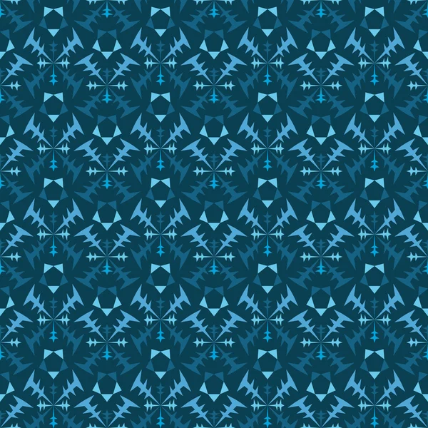 Geometrische blauwe scherpe motief patroon — Stockvector