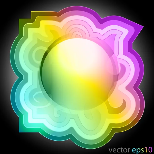 다채로운 음악 소용돌이 장식 프레임 레이블 벡터 — 스톡 벡터