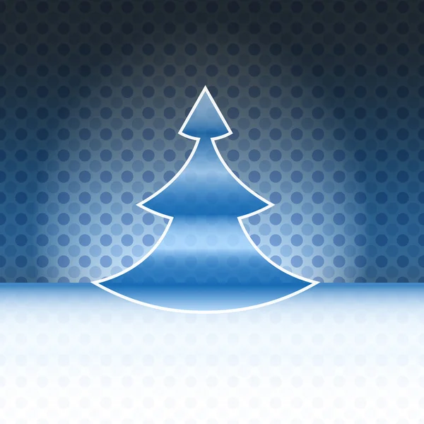 Rund Weihnachtsbaum Design blau getupft Hintergrund Vektor-Karte — Stockvektor