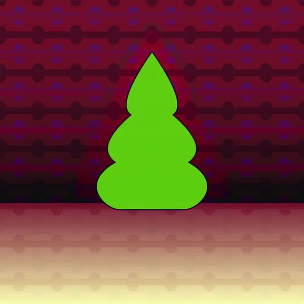 Gebogen vorm kerstboom op violet horizontale patroon vector — Stockvector