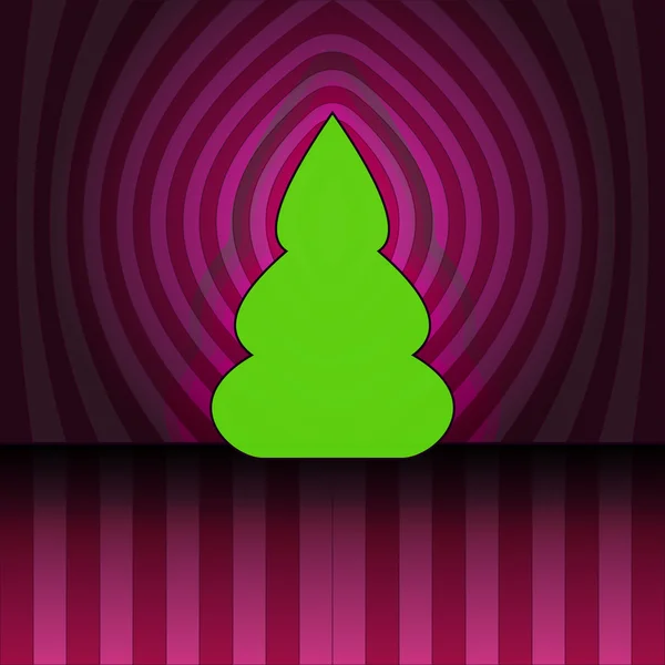 紫中心条纹的背景矢量的弯曲的形状圣诞树 — 图库矢量图片