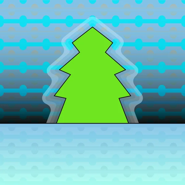Forme de l'arbre conçu sur la carte vectorielle de Noël motif linéaire bleu — Image vectorielle