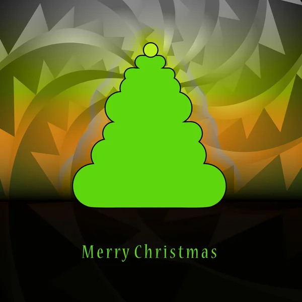 Forma redonda árbol de Navidad en triángulo remolino tarjeta de vector de fondo — Vector de stock