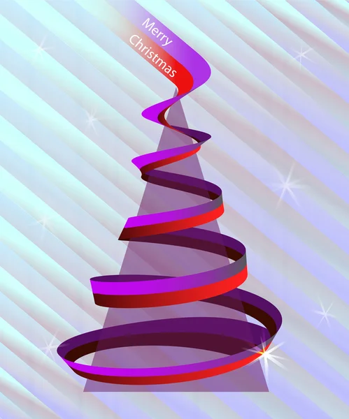 Vánoční stromeček trojúhelník s spirála na diagonální pozadí vektor — Stockový vektor