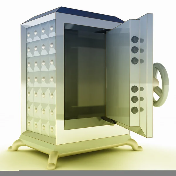 Impregnable shaded metallic opened bank vault illustration — Stock Photo, Image