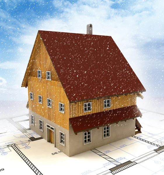 Inmobiliaria casa de nueva construcción con plan de diseño en la nevada —  Fotos de Stock