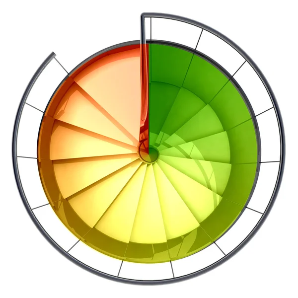 Wendeltreppe Draufsicht rot grüne Skala — Stockfoto