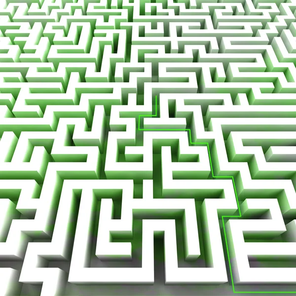 Green ecology right pathway inside labyrinth — Stock Photo, Image