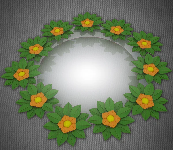 Motif carte elliptique fleur d'oranger sur lin gris — Photo