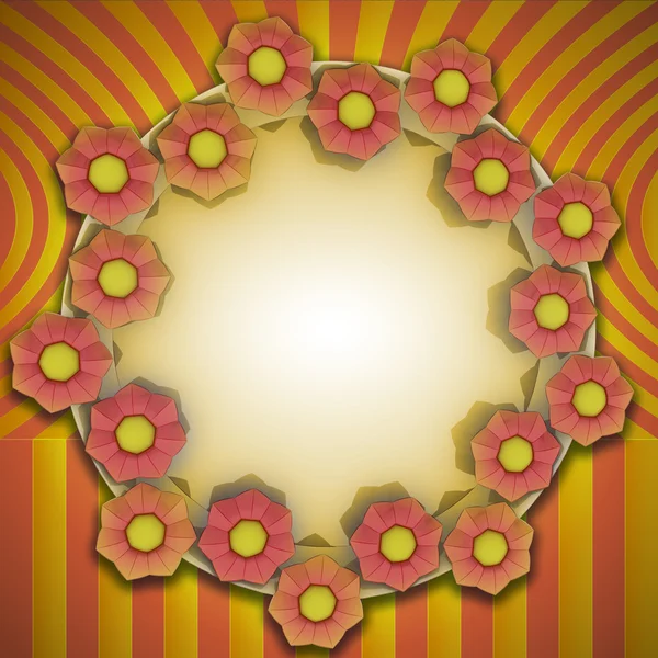 Motif jaune rayé de cercle de fleur d'oranger — Photo