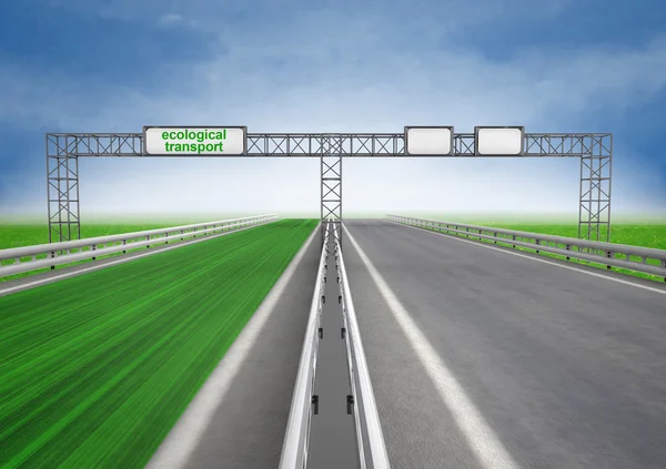 Left green eco faster highway track — Stock Photo, Image