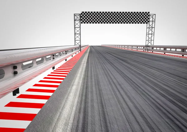 Race circuit finish line perspective — Stock Photo, Image