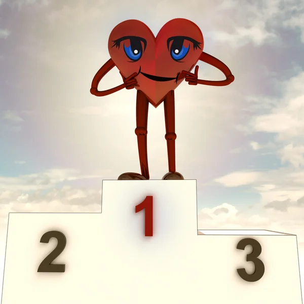 Heart health figure and victory ceremony — Stock Photo, Image