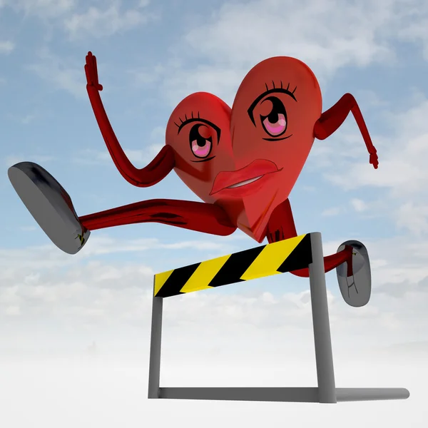 Heart figure running for better health — Stock Photo, Image