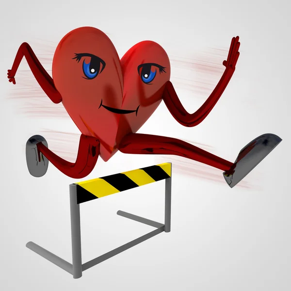 Hjärtat hälsa figur löpare hoppa — Stockfoto