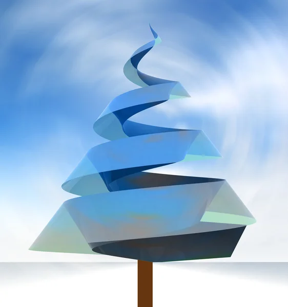 树概念蓝色形状的风旋 — 图库照片