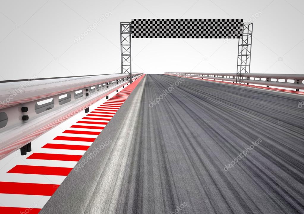 race circuit finish line perspective