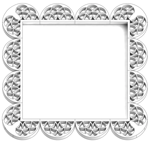 Ancient dimensional square stucco frame — Stock Photo, Image