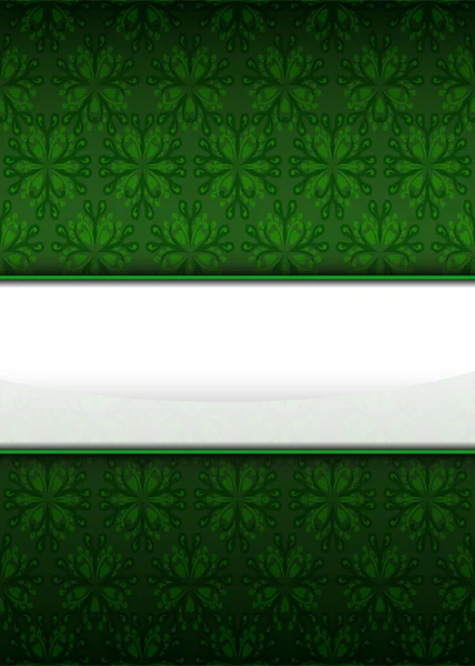 空白のテキスト ストライプ ベクトルと緑脱退葉 — ストックベクタ
