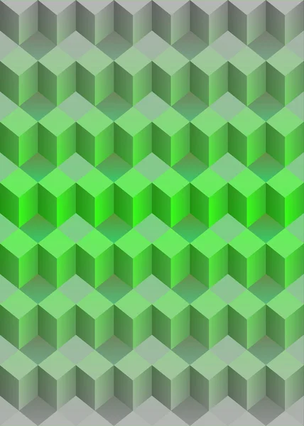 Vector isométrico verde dimensional cúbico — Vector de stock