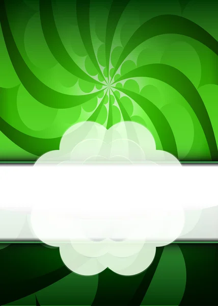 Зеленый цветочный вихрь с белым вектором облака текста — стоковый вектор