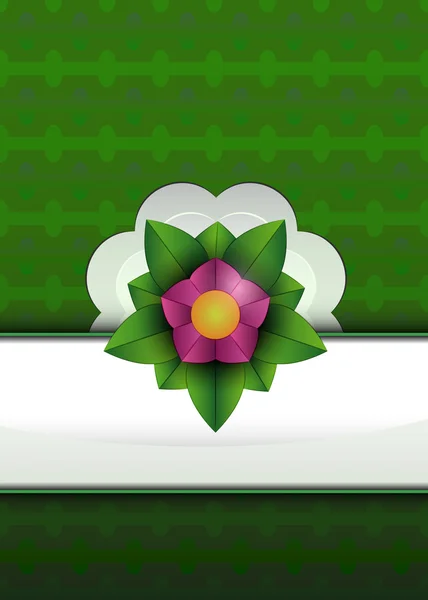 Mise en page horizontale verte avec fleur sur le vecteur d'espace de texte — Image vectorielle