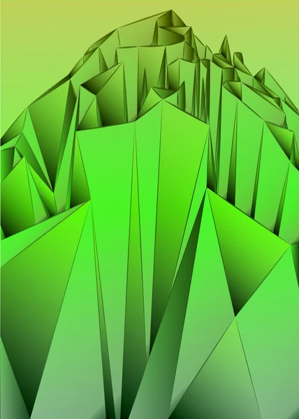 Green triangular peak web layout vector — Stock Vector