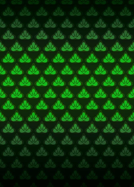 Gröna blad secession mönster mörk bakgrund vektor — Stock vektor