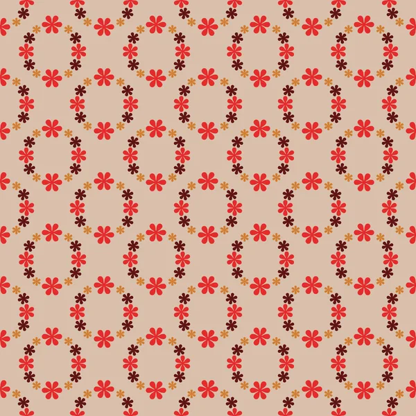 Fresco rojo círculos de flores vector patrón vector — Archivo Imágenes Vectoriales