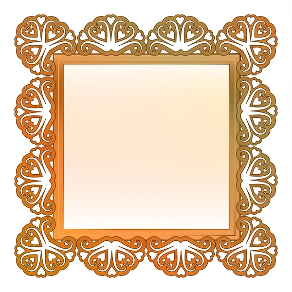 Outer lace decorated baroque bronze frame vector — Stock Vector