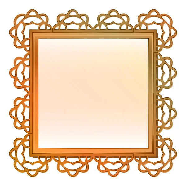 เวกเตอร์กรอบสี่เหลี่ยมทองเหลืองบาโรคที่ตกแต่งภายนอก — ภาพเวกเตอร์สต็อก