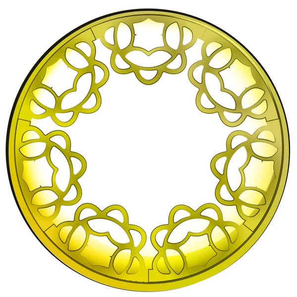 Внутренняя украшенная металлическая векторная золотая рама — стоковый вектор