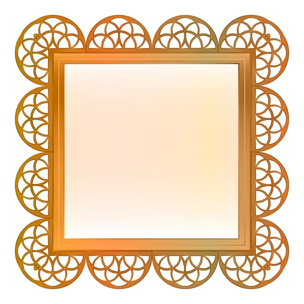 Outer decorated vector baroque bronze square frame — Stock Vector